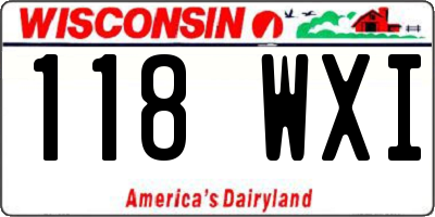 WI license plate 118WXI