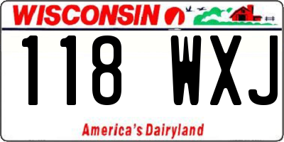 WI license plate 118WXJ
