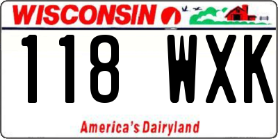 WI license plate 118WXK