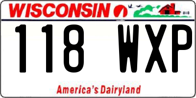 WI license plate 118WXP