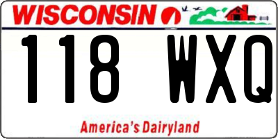 WI license plate 118WXQ