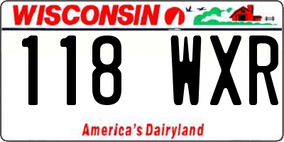 WI license plate 118WXR