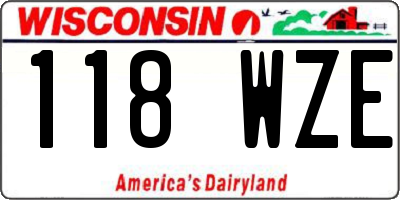 WI license plate 118WZE