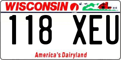 WI license plate 118XEU