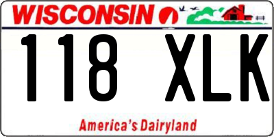 WI license plate 118XLK