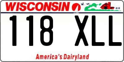 WI license plate 118XLL