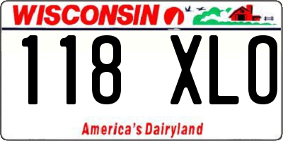 WI license plate 118XLO