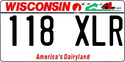 WI license plate 118XLR