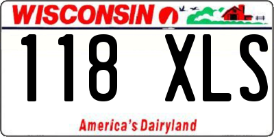 WI license plate 118XLS