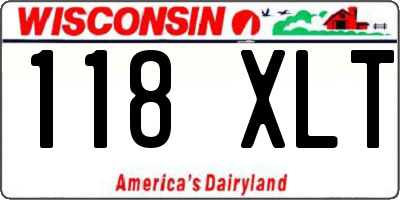 WI license plate 118XLT