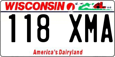 WI license plate 118XMA