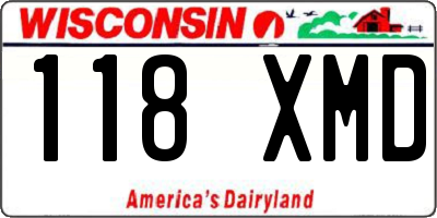 WI license plate 118XMD
