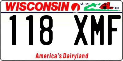 WI license plate 118XMF