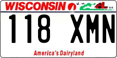 WI license plate 118XMN