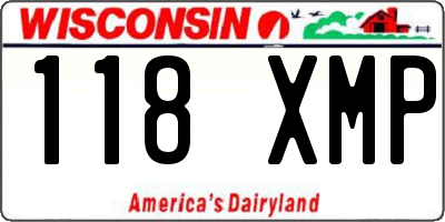 WI license plate 118XMP