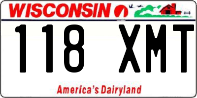 WI license plate 118XMT