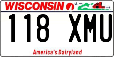 WI license plate 118XMU