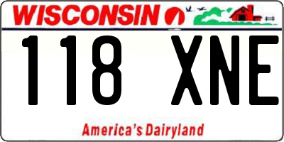 WI license plate 118XNE