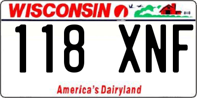 WI license plate 118XNF
