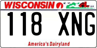 WI license plate 118XNG