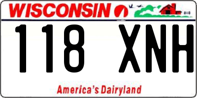 WI license plate 118XNH