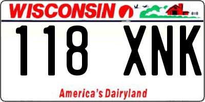 WI license plate 118XNK