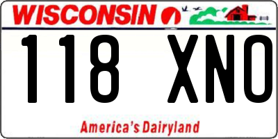 WI license plate 118XNO