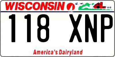 WI license plate 118XNP