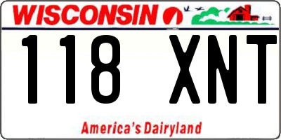 WI license plate 118XNT