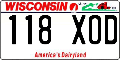 WI license plate 118XOD