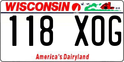 WI license plate 118XOG