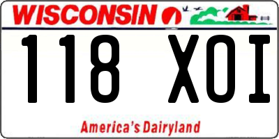 WI license plate 118XOI