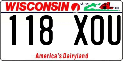 WI license plate 118XOU