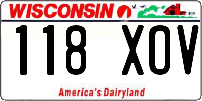 WI license plate 118XOV
