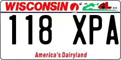 WI license plate 118XPA