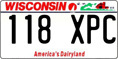 WI license plate 118XPC
