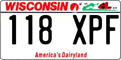 WI license plate 118XPF