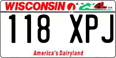 WI license plate 118XPJ