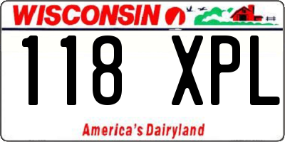WI license plate 118XPL
