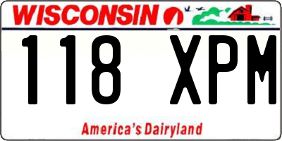 WI license plate 118XPM
