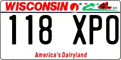 WI license plate 118XPO