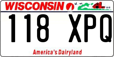 WI license plate 118XPQ
