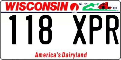 WI license plate 118XPR