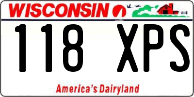 WI license plate 118XPS