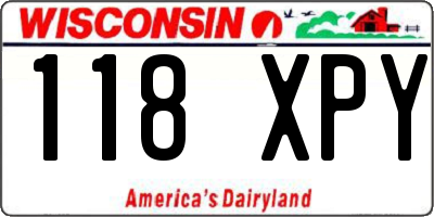 WI license plate 118XPY