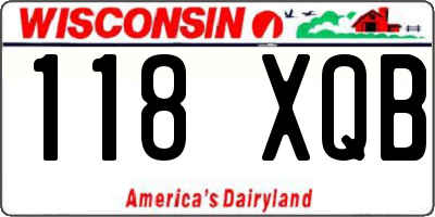 WI license plate 118XQB