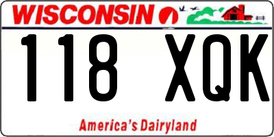 WI license plate 118XQK