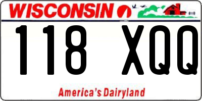 WI license plate 118XQQ