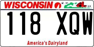 WI license plate 118XQW
