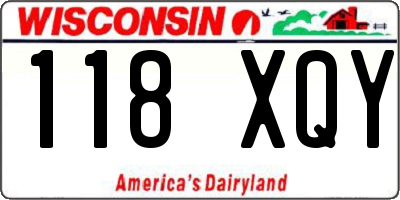 WI license plate 118XQY